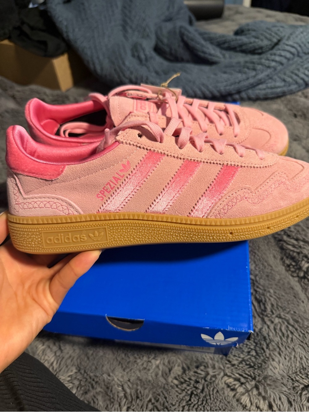 adidas Pink Suede Spezial Sneakers with Gum Sole